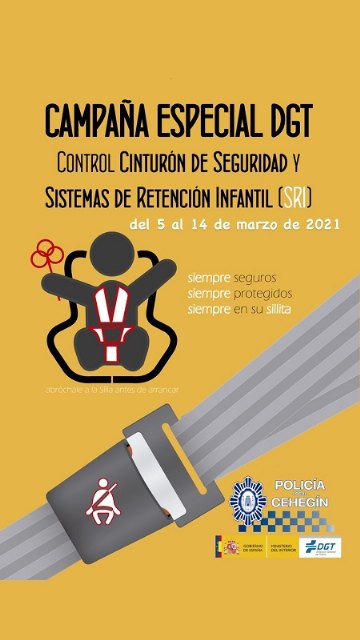La Policía Local de Cehegín se suma a la campaña de la DGT para fomentar el uso del cinturón de seguridad y los sistemas de retención infantil - 1, Foto 1