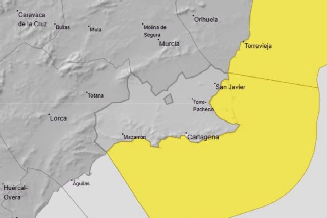Aviso amarillo por fenómenos costeros y viento este martes en el litoral de Cartagena - 1, Foto 1