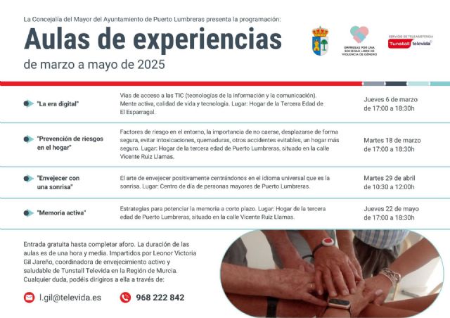 El programa 'Aulas de la Experiencia' vuelve a Puerto Lumbreras para seguir trabajando el envejecimiento activo - 1, Foto 1