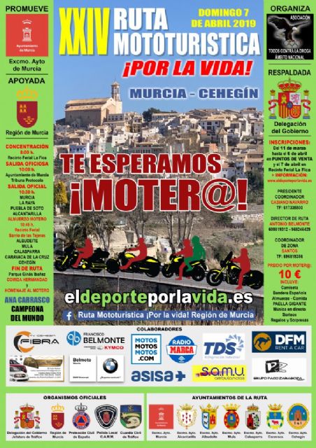 Unos cinco mil moteros participan en la XXIV Ruta Mototurística 'Por la vida' que este domingo pasa por Caravaca - 1, Foto 1