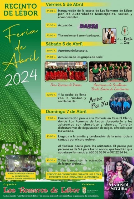 La asociación Los Romeros de Lébor celebra este fin de semana su particular Feria de Abril, en el recinto ferial de esta pedanía, Foto 2