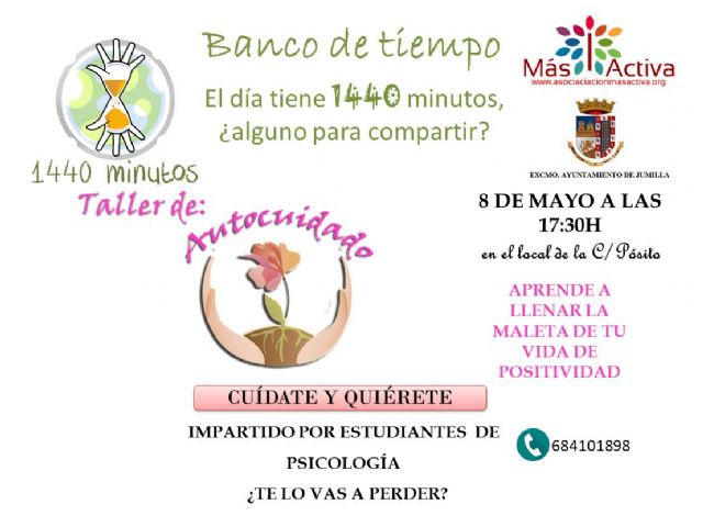 El Banco de Tiempo de Jumilla organiza un Taller de Autocuidado impartido por estudiantes de Psicología - 1, Foto 1