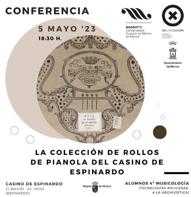 El ´Manuel Massotti Littel´ y el Ayuntamiento de Murcia trabajan conjuntamente en la catalogación de los rollos de pianola del Casino de Espinardo - 1, Foto 1