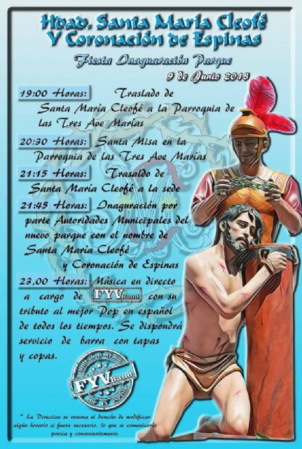 El acto de inauguración del nuevo “Jardín Santa María Cleofé y Coronación de Espinas” se celebrará el próximo 9 de junio, Foto 3