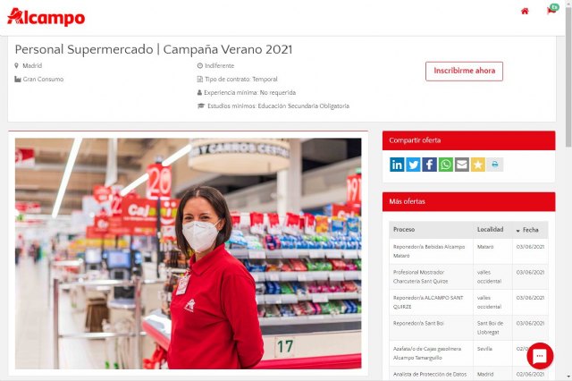 Alcampo crea más de 1.500 empleos para cubrir vacantes en la campaña de verano - 1, Foto 1