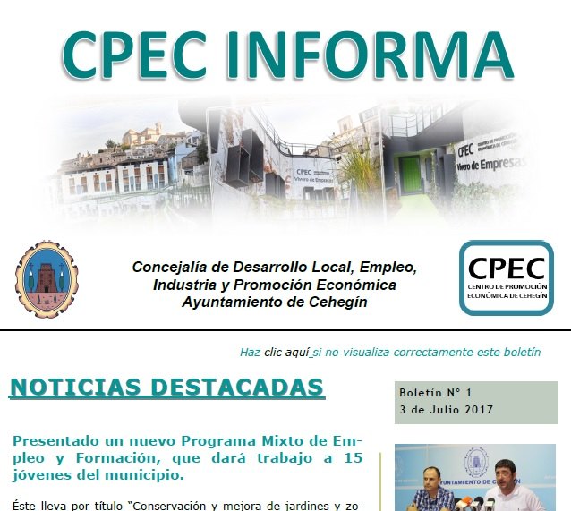 Nace CPEC INFORMA, el boletín digital para empresas, emprendedores y desempleados - 1, Foto 1