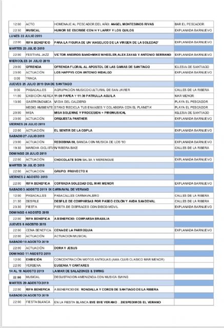 Las fiestas patronales marcarán el ritmo del verano en Santiago de la Ribera - 3, Foto 3