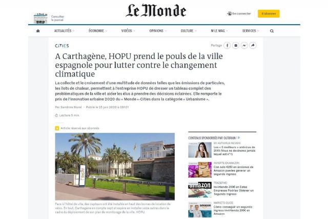 Cartagena recibe el premio `Le Monde´ 2020 en materia de Planificación Urbana - 1, Foto 1