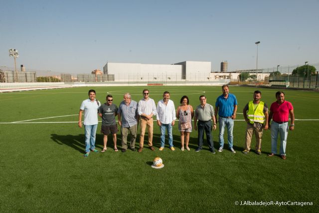 Los campos de futbol de Virgen de la Caridad y Jose Maria Lapuerta estrenan cesped artificial - 1, Foto 1