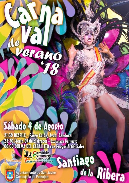 El Carnaval de Verano llenará de brillo y música el paseo marítimo de Santiago de la Ribera mañana sábado - 1, Foto 1