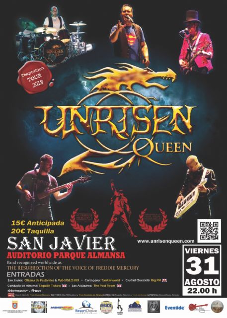 Unrisen Queen, la mejor banda Tributo a Queen de Europa, volverá a llenar el auditorio de San Javier el 31 de agosto - 1, Foto 1