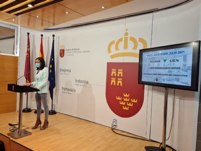 El paro desciende por quinto mes consecutivo en la Región, con 7.878 parados menos en julio - 1, Foto 1