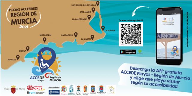 FAMDIF ha evaluado 71 playas de la Región de Murcia y 32 son Puntos Accesibles - 1, Foto 1