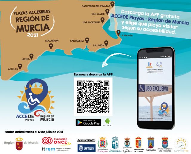 FAMDIF ha evaluado 71 playas de la Región de Murcia y 32 son Puntos Accesibles - 2, Foto 2