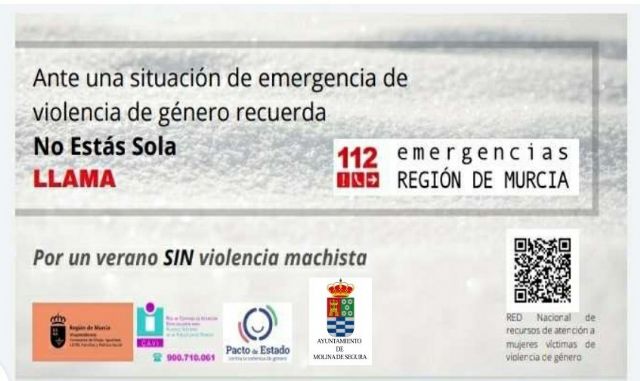 El Ayuntamiento de Molina de Segura se suma a la campaña de la CARM Por un verano SIN violencia machista y recuerda a las víctimas que en esta época del año también cuentan con atención y asesoramiento - 1, Foto 1