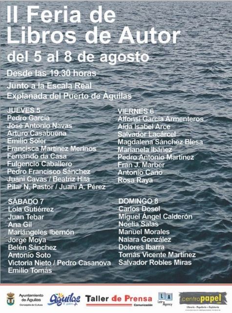 Águilas acogerá del 5 al 8 de agosto la II edición de la Feria del Libro de Autor - 1, Foto 1