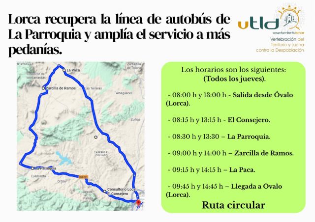 Lorca recupera la histórica línea de autobús a La Parroquia y amplía el servicio a más pedanías - 4, Foto 4