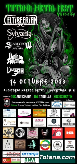 El VI Totana Metal Fest se celebrará el próximo 14 de octubre, en el Auditorio Municipal “Marcos Ortiz”, Foto 5