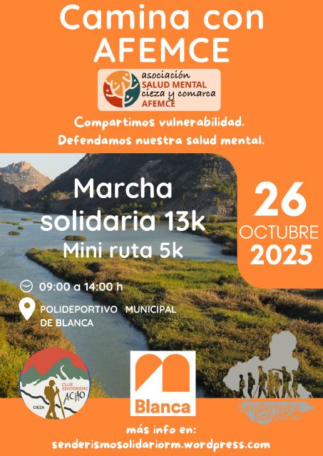 El Ayuntamiento de Blanca presenta la marcha solidaria 'Camina con Afemce' - 1, Foto 1