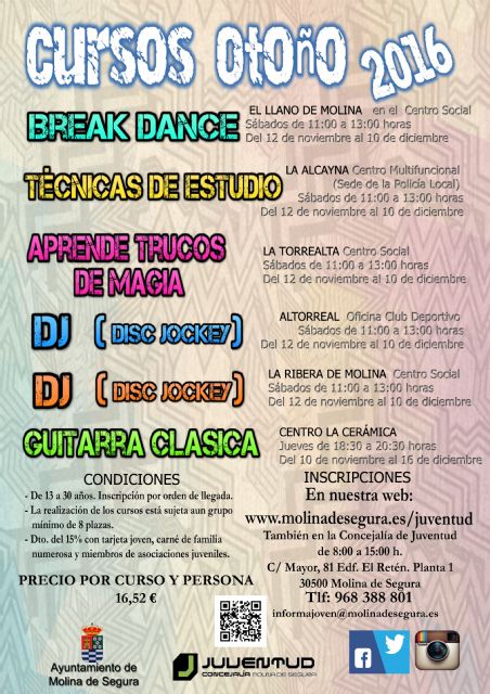 La Concejalía de Juventud de Molina de Segura ofrece seis cursos para el otoño de 2016, que serán impartidos en su mayor parte en pedanías y urbanizaciones - 4, Foto 4