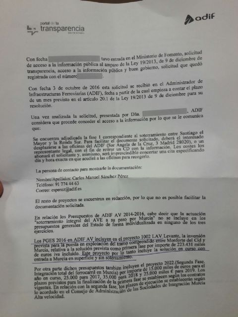 El PSOE pide a Ballesta que defienda los intereses de Murcia y exija el soterramiento desde camino de Tiñosa - 1, Foto 1