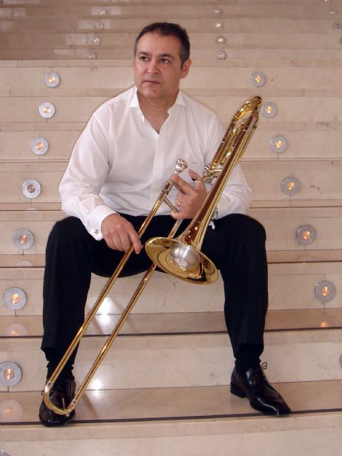Mario Calvo, solista de trombón de la Orquesta Sinfónica de la Región de Murcia, interpreta a Grøndahl en el Auditorio Víctor Villegas - 1, Foto 1