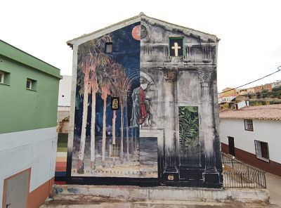 El artista urbano internacional Gonzalo Borondo inaugura un mural en Blanca destinado a dar la bienvenida los visitantes - 2, Foto 2