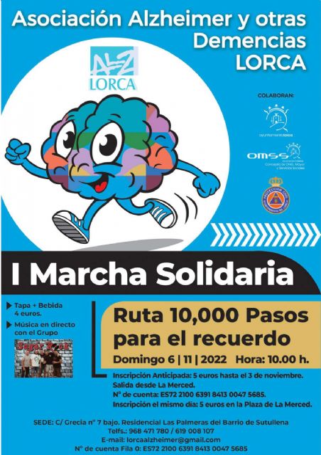 La I 'Ruta 10.000 pasos para el recuerdo' organizada por la Asociación Alzheimer Lorca y la colaboración del Ayuntamiento será el domingo, 6 de noviembre - 2, Foto 2