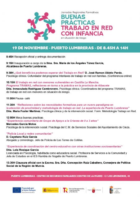 Puerto Lumbreras acogerá las Jornadas Regionales Formativas ´Buenas prácticas. Trabajo en Red con Infancia en Situación de Riesgo´ el 19 de noviembre - 4, Foto 4