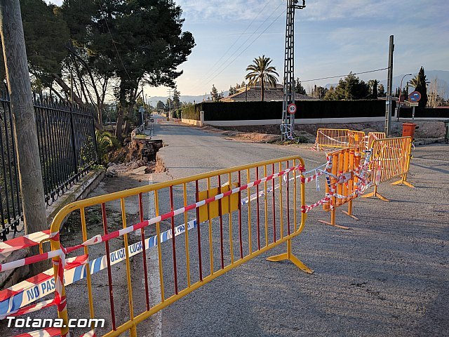 La carretera C7 de La Huerta permanecerá cortada el día de la romería del 7 de enero a consecuencia de los daños ocasionados por el temporal de lluvias, Foto 2