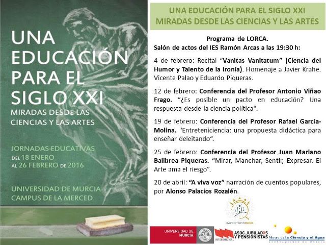 El Ayuntamiento colabora con la Asociación de Jubilados de STERM para el desarrollo en Lorca de las jornadas Una educación para el siglo XXI - 2, Foto 2
