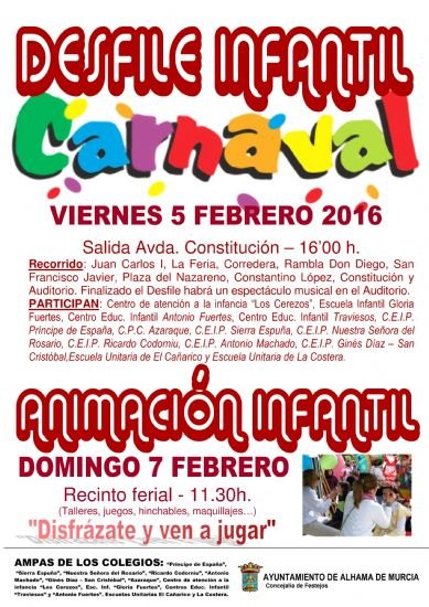 Mañana viernes tendr lugar el carnaval infantil por las calles de Alhama., Foto 1