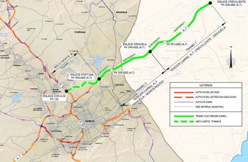 Fomento somete a información pública el estudio de viabilidad de la concesión de la A-7 entre Crevillente y Murcia - 1, Foto 1