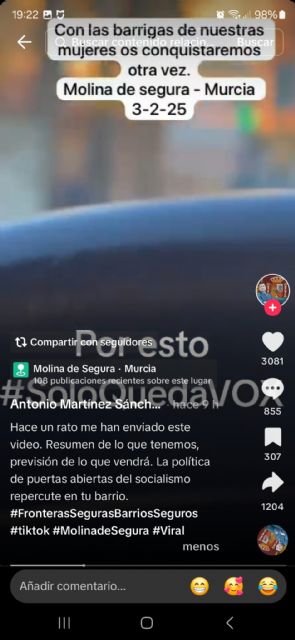 El PSOE de Molina de Segura denuncia el grave contenido xenófobo del vídeo difundido por el portavoz de VOX y primer teniente de alcalde - 2, Foto 2
