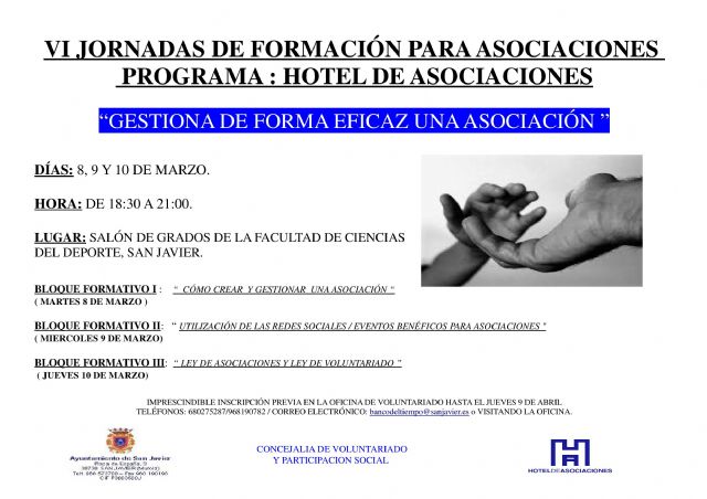 Voluntariado y Participación Social  convoca un curso gratuito para mejorar la gestión de asociaciones - 1, Foto 1
