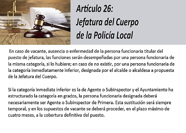 El PSOE asegura que el informe para el nombramiento del inspector-jefe de la policía local omite la Ley por la que se rigen los Policías Locales de la Región de Murcia - 1, Foto 1