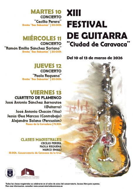 Caravaca celebra del 10 al 13 de marzo la XII edición de su Festival de Guitarra con cuatro conciertos gratuitos - 3, Foto 3