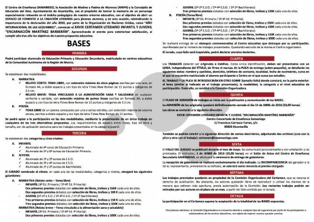 XXVIII Certamen Literario Infantil y Juvenil Encarnación Martínez Barberán, de narrativa y poesía - 4, Foto 4