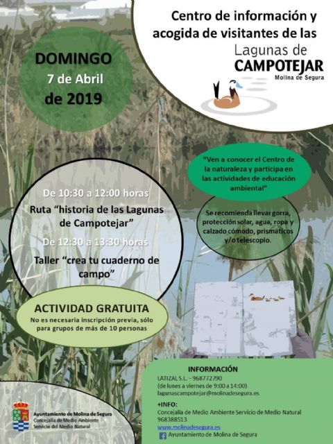 El Centro de Información y Acogida de Visitantes de Las Lagunas de Campotéjar  Salar Gordo de Molina de Segura invita a conocer la historia de este humedal el domingo 7 de abril - 1, Foto 1