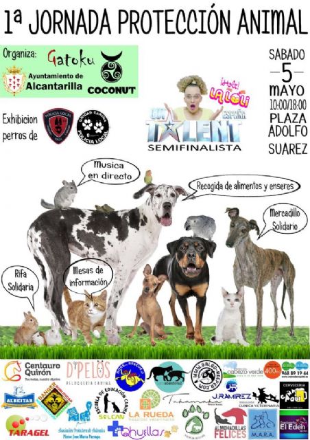 Alcantarilla tendrá mañana la primera Jornada de Protección Animal, en la plaza Adolfo Suárez, de 10 de la mañana a seis de la tarde - 1, Foto 1