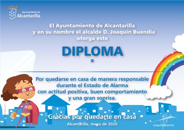 El Ayuntamiento diseña diplomas para reconocer la buena actitud de los niños durante el confinamiento - 1, Foto 1