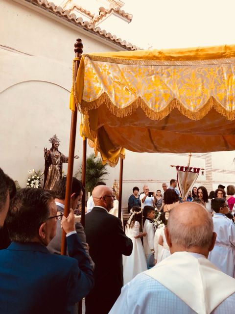La procesión del Corpus sorprendió con una talla histórica del Sagrado Corazón de Jesús en un altar elaborado por la asociación de belenistas - 3, Foto 3
