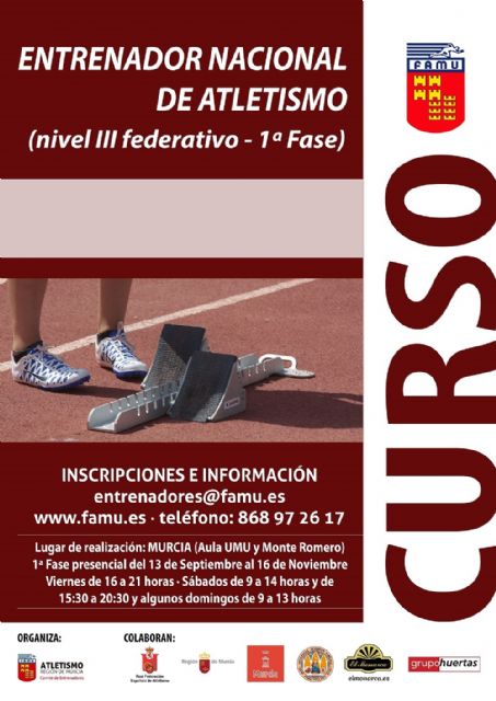 Abierto periodo de matrícula para el Curso de Entrenador Nacional de Atletismo, Nivel III Federativo - 1, Foto 1