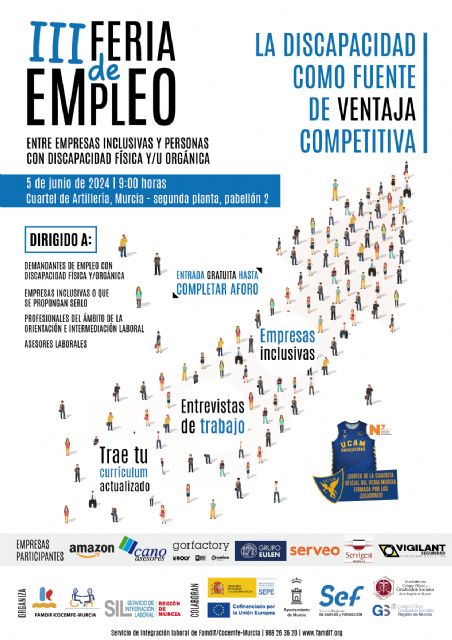 Llega la III Feria de Empleo para personas con discapacidad física y/u orgánica de FAMDIF/COCEMFE-MURCIA - 1, Foto 1