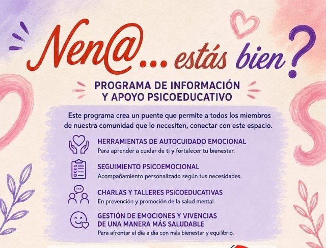 Lo Tienes Claro y TEMIS LGTBIQ+ unen fuerzas en Los Alcázares para ofrecer apoyo psicoemocional gratuito al colectivo con el programa 'Nena, żEstás Bien?'