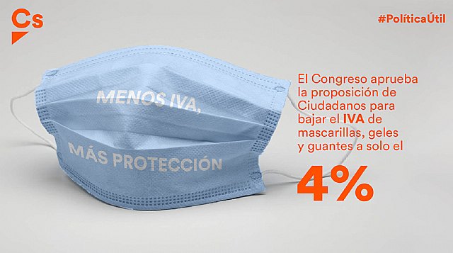 Ciudadanos consigue la rebaja del IVA en las mascarillas al 4% para aliviar la economía familiar - 1, Foto 1