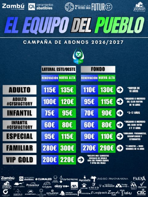 �El equipo del pueblo�, campa&ntilde;a de abonos 2026/2027