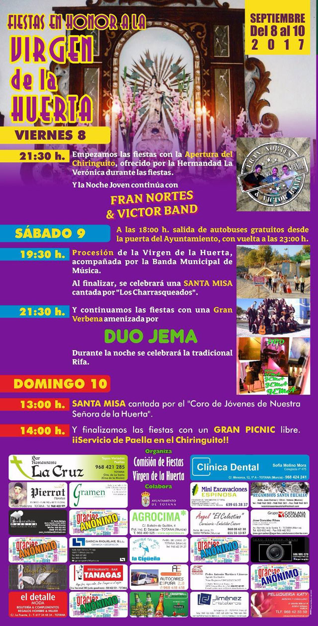 Las fiestas de La Huerta 2017 se celebrarán este fin de semana, del 8 al 10 de septiembre, Foto 2