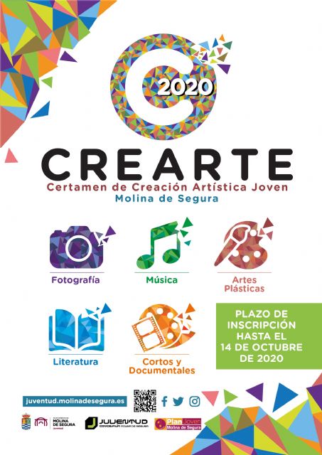 La Concejalía de Juventud de Molina de Segura pone en marcha la cuarta edición del Certamen de Creación Artística Joven CREARTE 2020 - 1, Foto 1