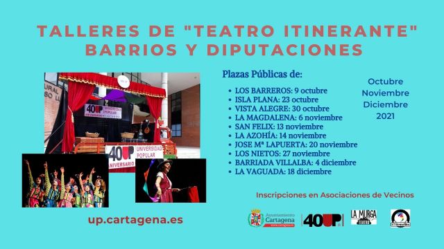 Abierto el plazo para apuntarse a los talleres de teatro que la Universidad Popular organiza en barrios de Cartagena - 1, Foto 1